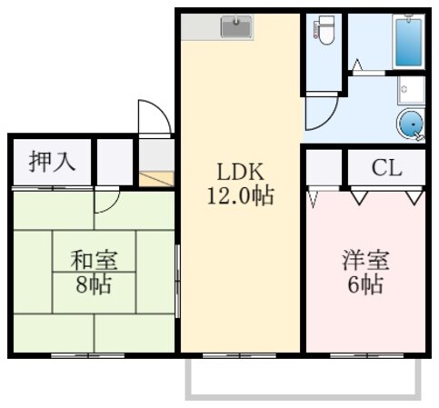 クレールタウンC棟の物件間取画像